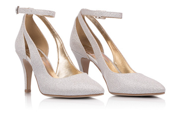 Taneční jehlové boty MONA na kotnících s výřezem v detailu