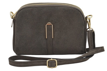 Malá semišová večerní kabelka - tmavě béžová