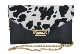 Kožená taška do ruky a přes rameno - černá