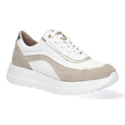 Pollonus dámské kožené polobotky white+beige 5-1721-004