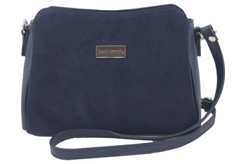 Poštovní taška ze semišové kůže - námořnická modř