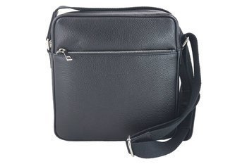 Pánská kožená taška s nastavitelným popruhem - černá