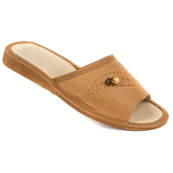 Dámské pantofle kožené horské pantofle M49 hnědé