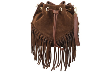 Kožená kabelka v boho stylu - hnědá