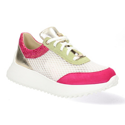 Dámské kožené tenisky Pollonus White/Fuchsia 5-1733-002