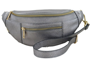 Módní pokovená ledvinka - Stříbrná tmavá