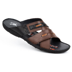 Pánské kožené žabky 201/55 brown face