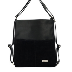 Batohová taška se semišem - černá