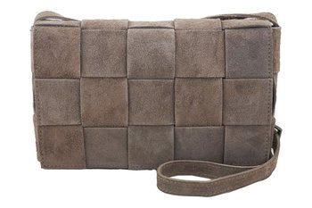 Semišová taška na dopisy - tmavě béžová