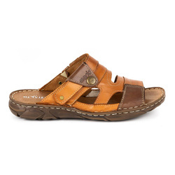 Pánské kožené žabky 460MP camel