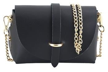 Módní kožená společenská kabelka - černá