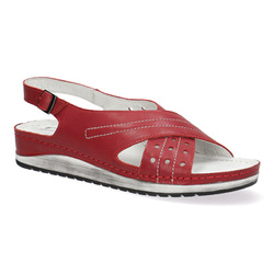 Pollonus dámské kožené sandály červené 5-0974-036