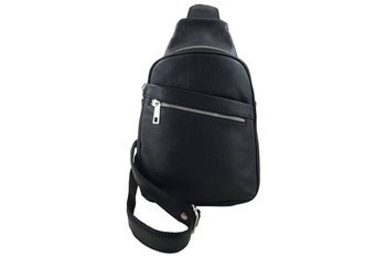 Pánské černé kožené pouzdro na batoh přes rameno