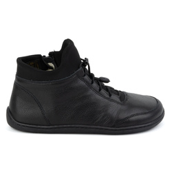 BAREFOOT dámské vlněné zateplené kožené boty 0767W černé