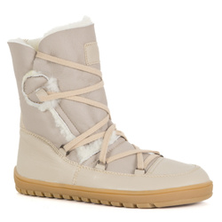 BAREFOOT dámské kožené boty 1802 béžové+přírodní ovčí kůže