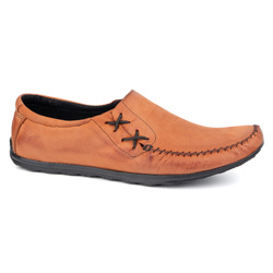 Pánské mokasíny slip-on kožené boty 306KZ brick