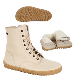 BAREFOOT dámské kožené boty 1799POL beige face