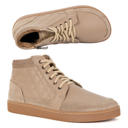 Dámské kožené zimní boty barefoot Z-B05 beige