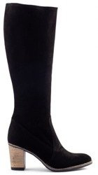 Olivier dámské kožené boty na vysokém podpatku černé