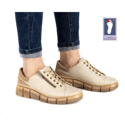 Dámské polobotky kožené 0663W ecru