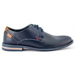 Elegantní pánská kožená obuv 859 navy blue