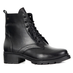 Dámské kožené kozačky 1791POL černá obuv 