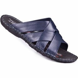 Pánské kožené žabky 214/63 navy blue