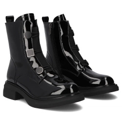 Dámské kožené boty Filippo černé lakované DBT7223 
