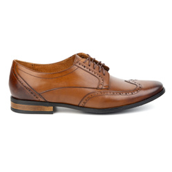 Pánské kožené polobotky brogue - Model 1023 brown