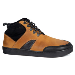 Barefoot unisex zimní kožené boty Explorer yellow