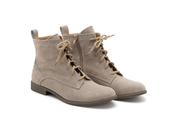 Dámské kožené šněrovací boty TRW beige