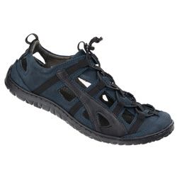 Pánské kožené prodyšné cyklistické boty 262KZ navy blue