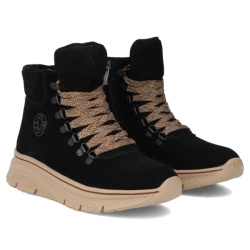 Dámské kožené boty DBT7290 BK black nubuk s platformou