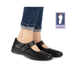 Dámská kožená polobotka na suchý zip 0580W černá