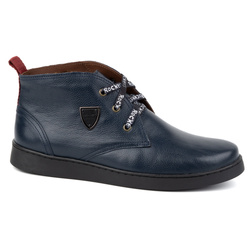 Pánské kožené boty Chukka KAMPOL 110/63 navy blue