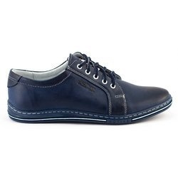 Pánské kožené polobotky 320 navy blue
