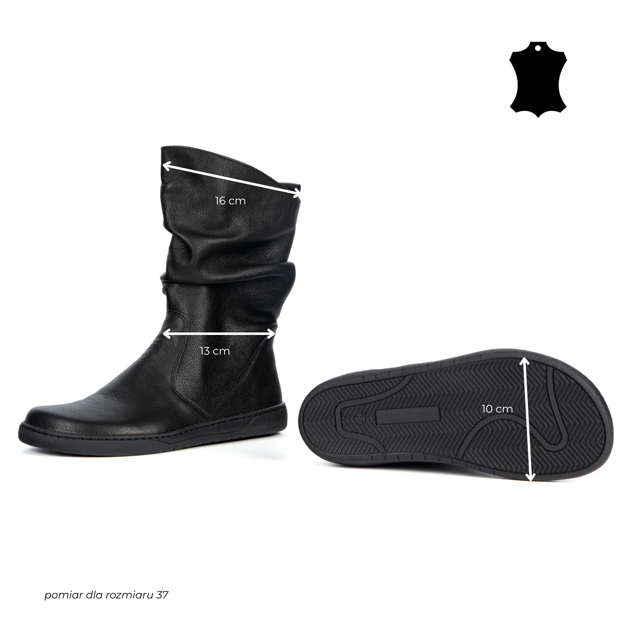 Buty Damskie botki BAREFOOT skórzane ocieplane Freja polskie brązowe 16_cm