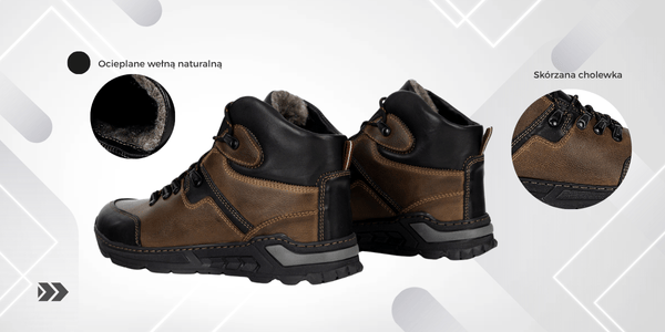 Męskie trzewiki skórzane Olivier 615KNT