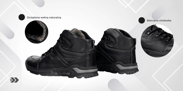 Męskie trzewiki skórzane Olivier 615KNT