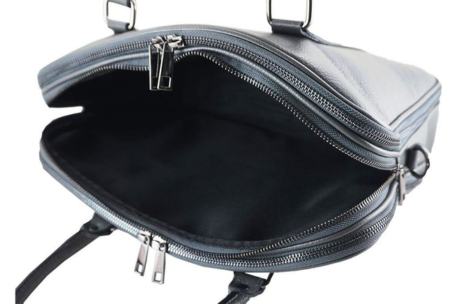 Dámská kožená aktovka - Barberini's - tmavě šedá