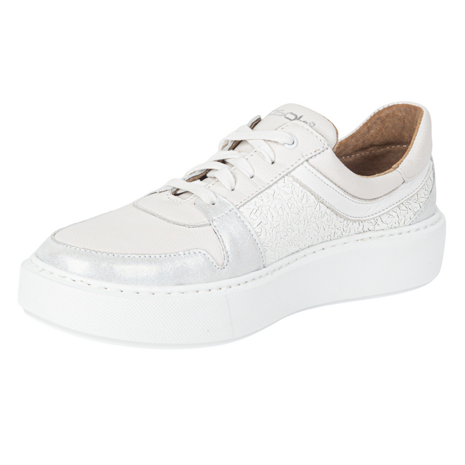 Półbuty damskie sneakersy skórzane 0774W białe