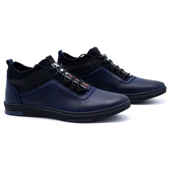 Buty męskie zimowe K27F ciemno granatowe