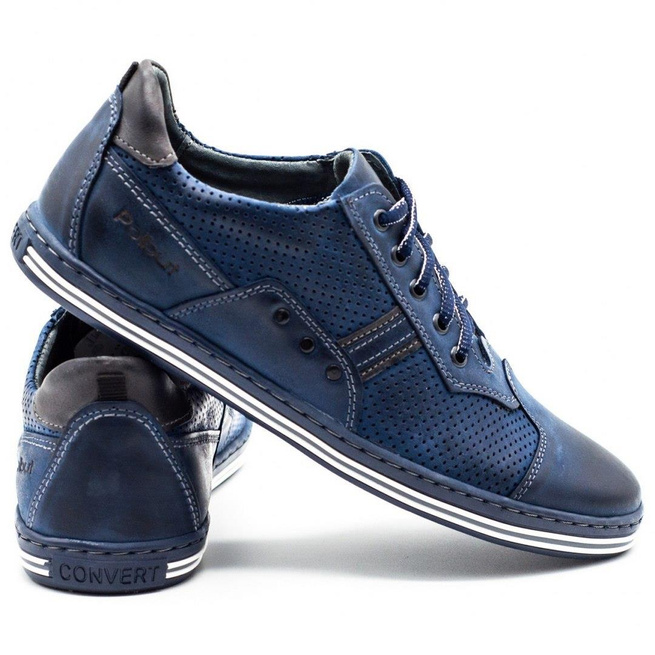 Buty męskie casual 1801P granatowe