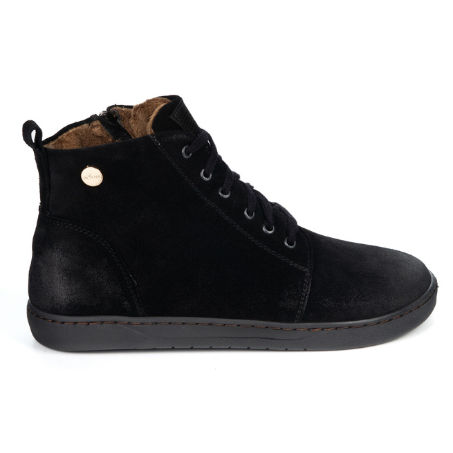 Buty damskie zimowe barefoot skórzane Z-B04 czarne