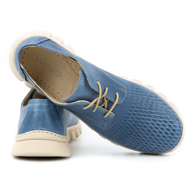 Dámská kožená obuv 0682W modrá