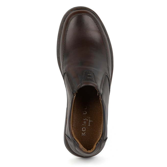 Pánská kožená nazouvací obuv 854K tmavě hnědá