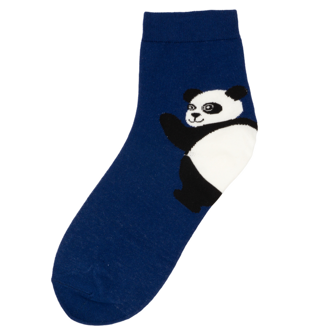Dámské barevné bavlněné ponožky tmavě modrá panda