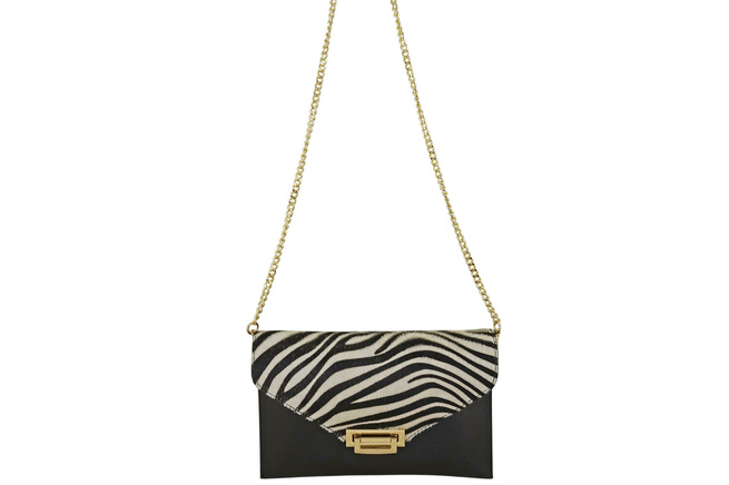 Elegancka kopertówka z modnym printem - Czarna