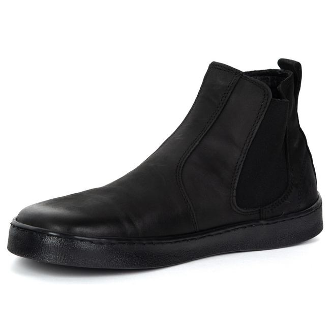Buty męskie sztyblety barefoot skórzane Olivier 100KZ czarne