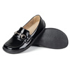 Barefoot damskie mokasyny skórzane minimalistyczne 1288AR czarny lakier